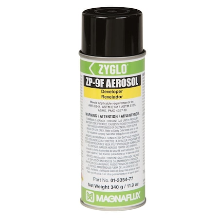 Magnaflux Developer, ZP-9F, Solvent Based Developer, Aerosol Can, 11.9 oz 01-3354-78
